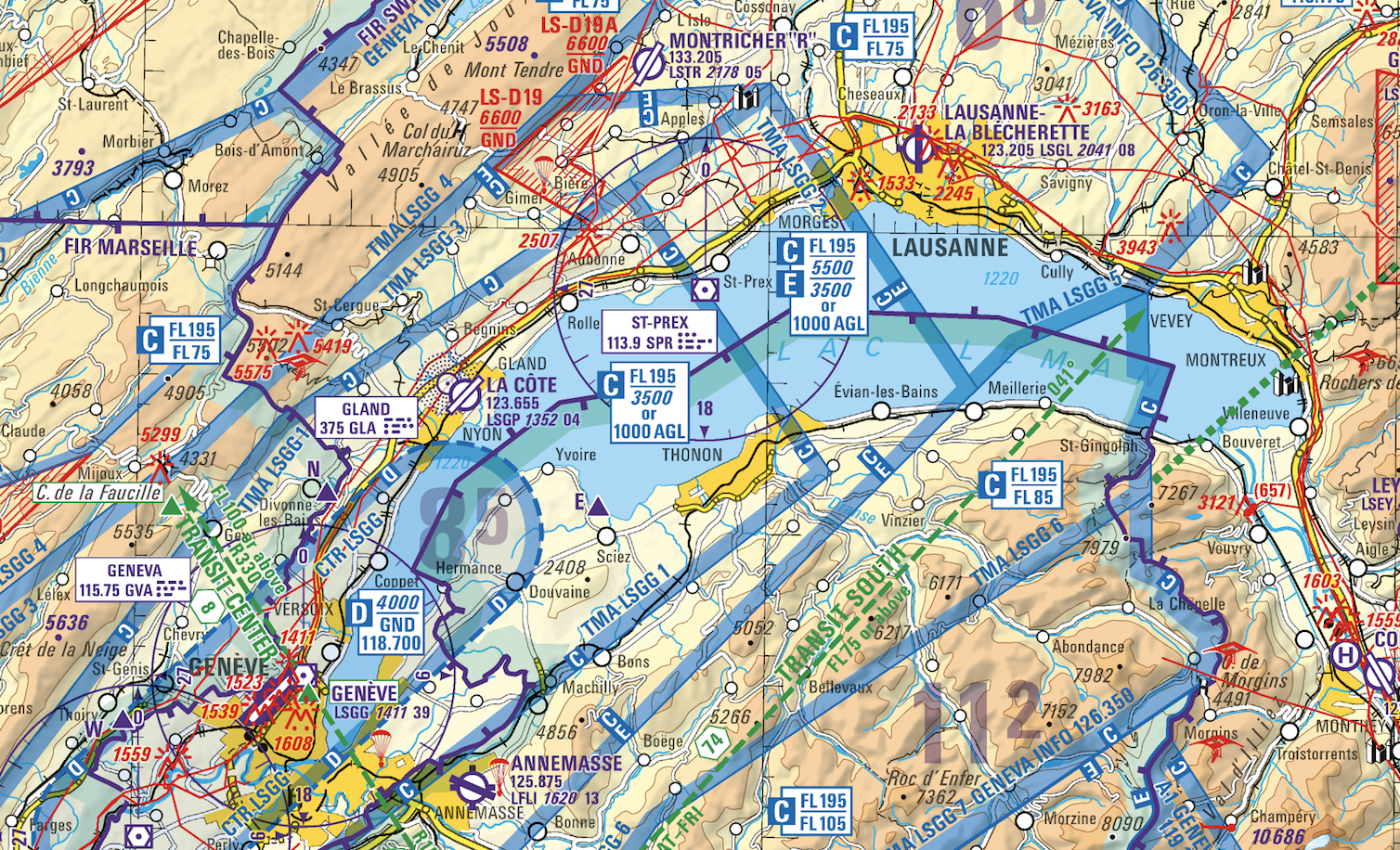 Switzerland Vfr Icao Digital Map 2019 By Swisstopo Airmate Shop